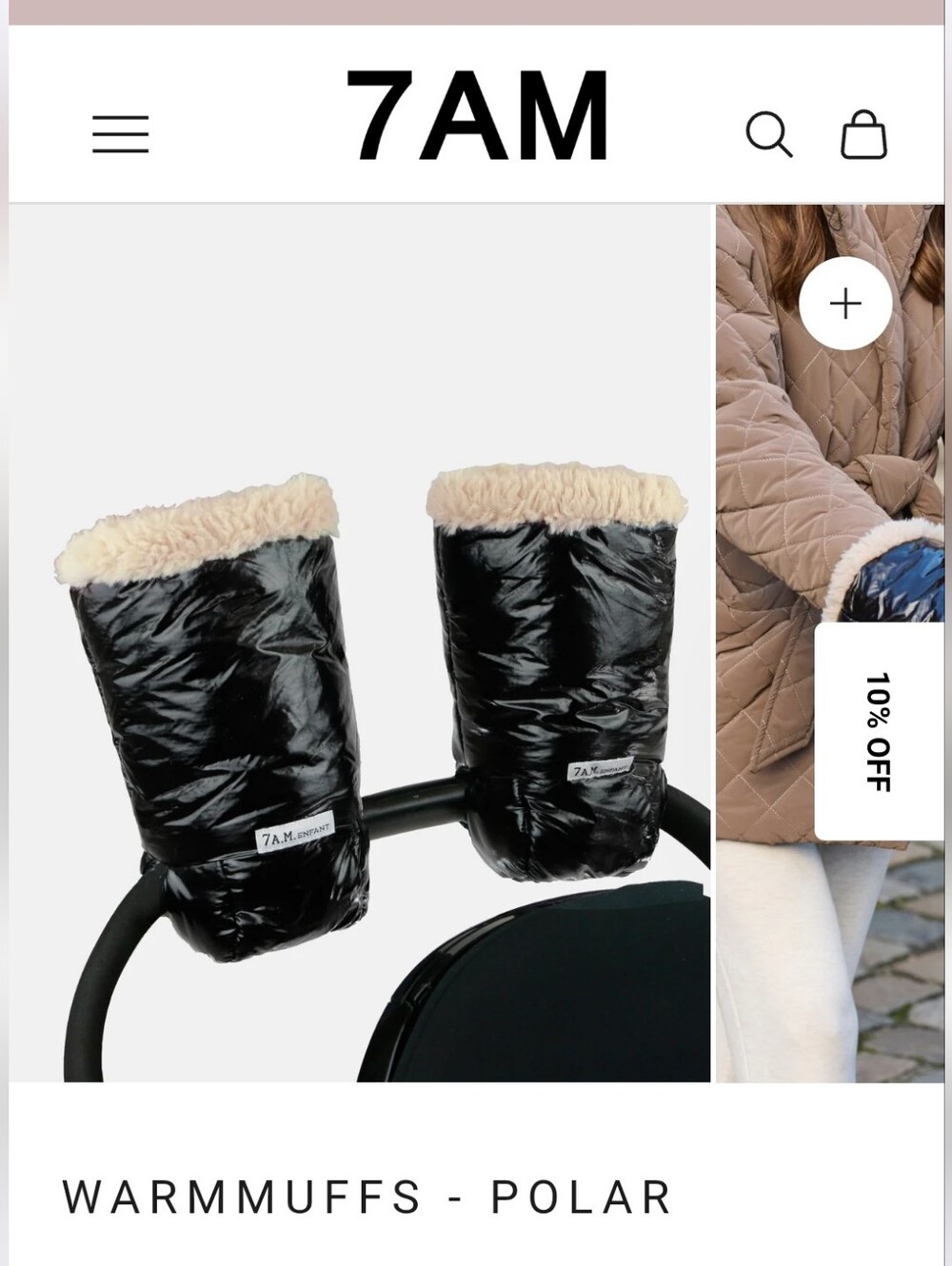 7AM Enfant Polar Warmmuffs - Black with Cream Lining